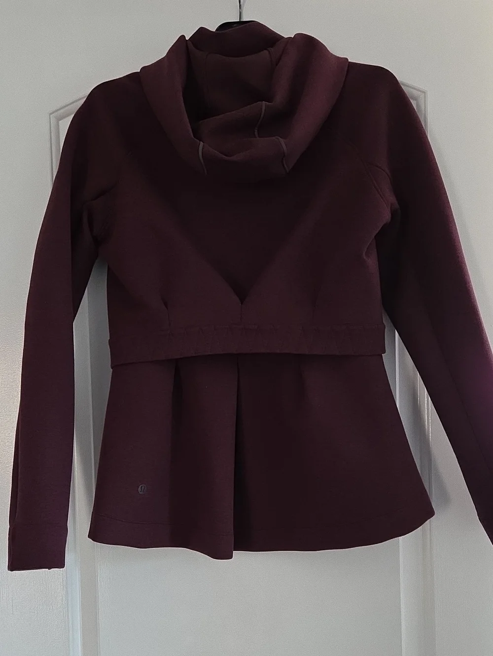 Lululemon Maroon Hooded Peplum Jacket Size 6